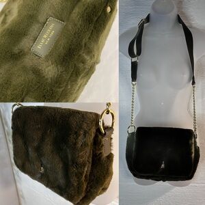 Green Faux Fur Shoulder Bag